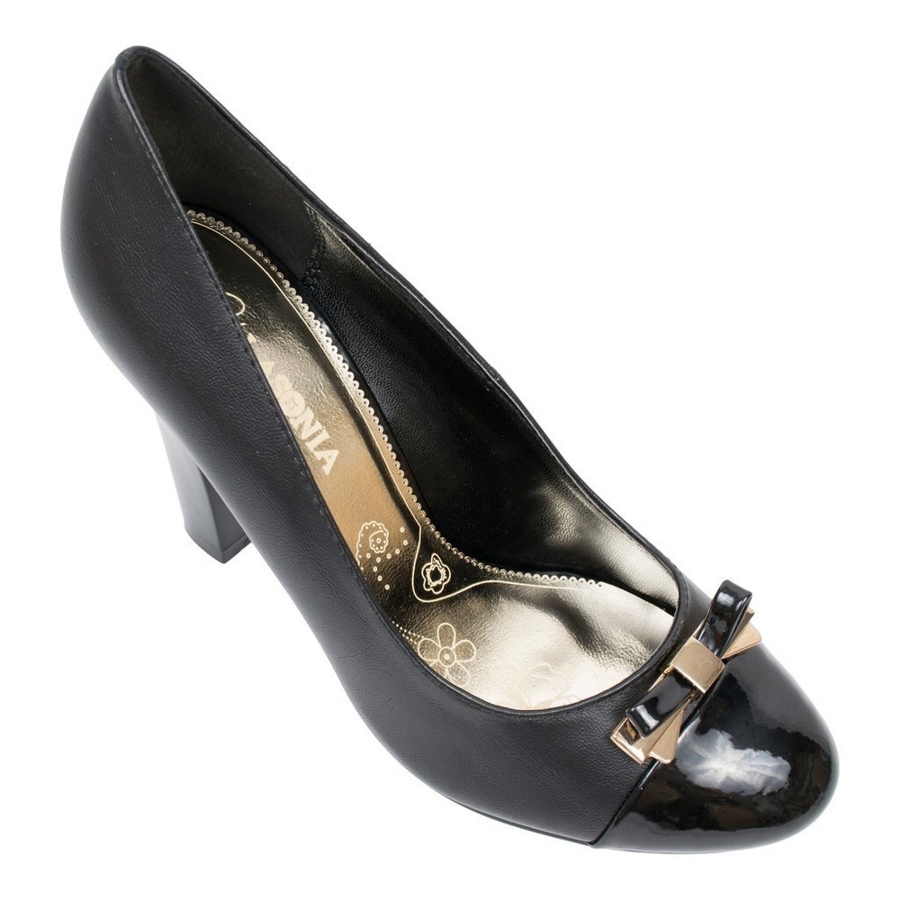 Lasonia Black and Gold Two-Tone Heels
